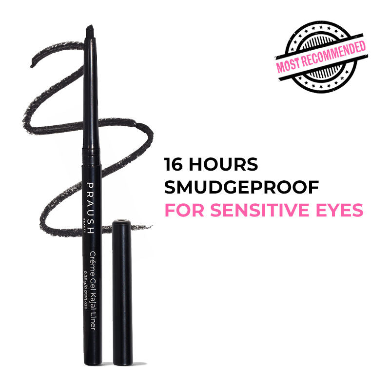 Beauty Waterproof and Smudge Proof Crème Gel Kajal Eyeliner Eye Pencil- Black
