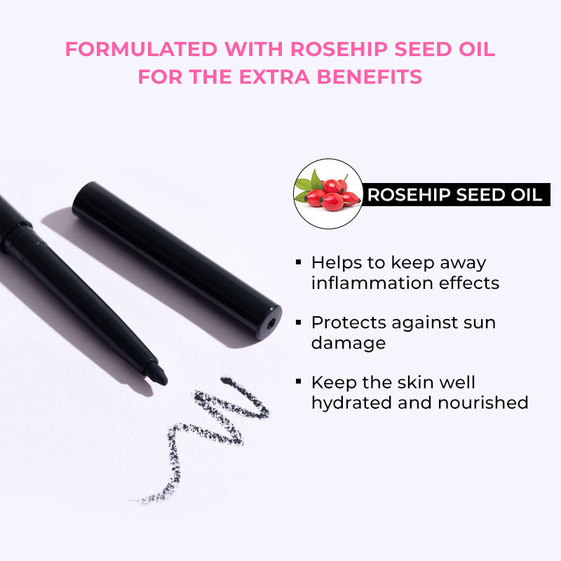 Beauty Waterproof and Smudge Proof Crème Gel Kajal Eyeliner Eye Pencil- Black