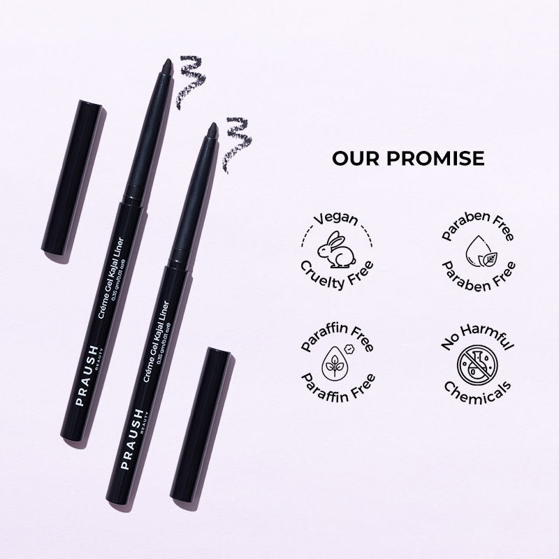 Beauty Waterproof and Smudge Proof Crème Gel Kajal Eyeliner Eye Pencil- Black