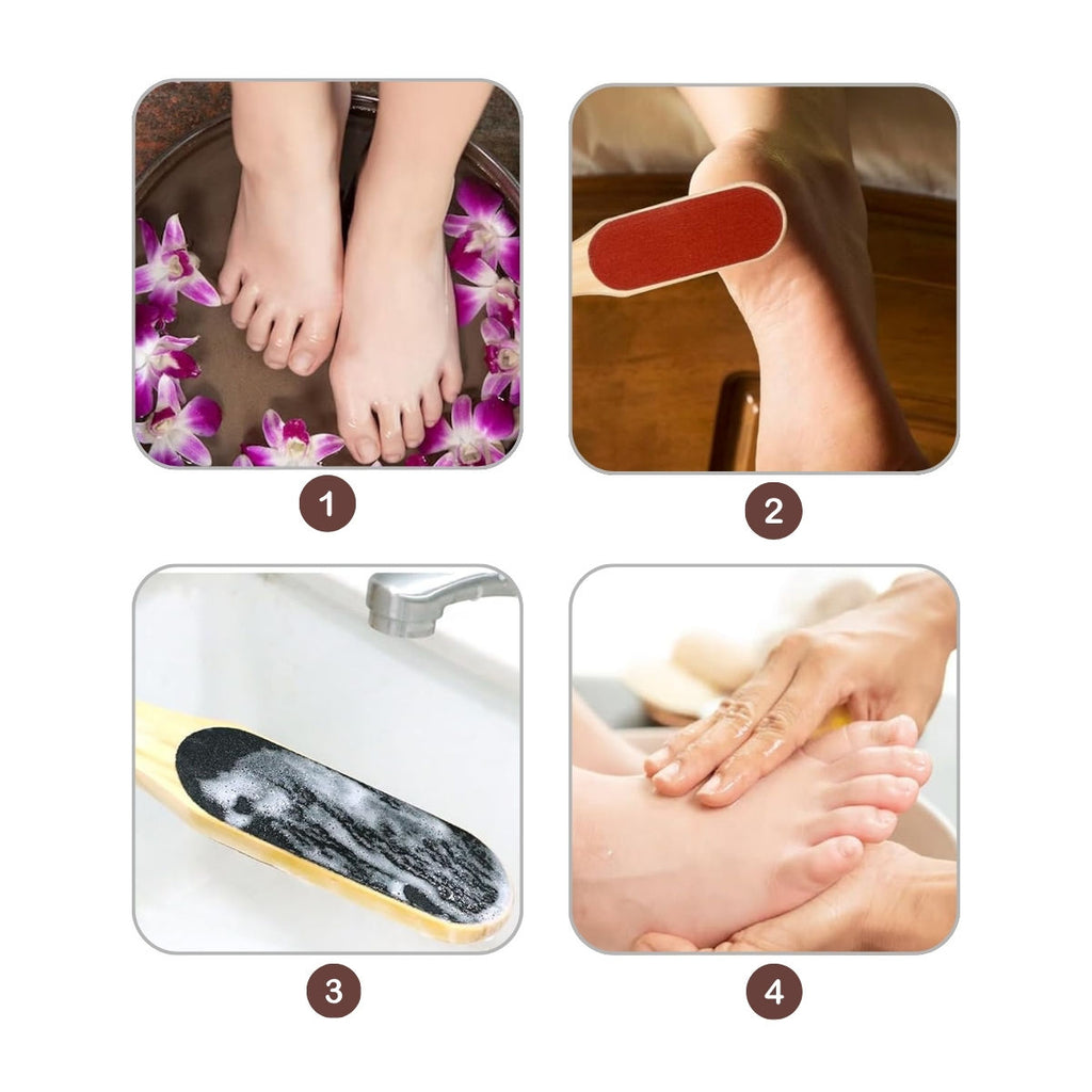 Foot Filer & Scrubber Wooden Double Sided Dead Skin Callus Remover Feet Heels Pedicure Tool