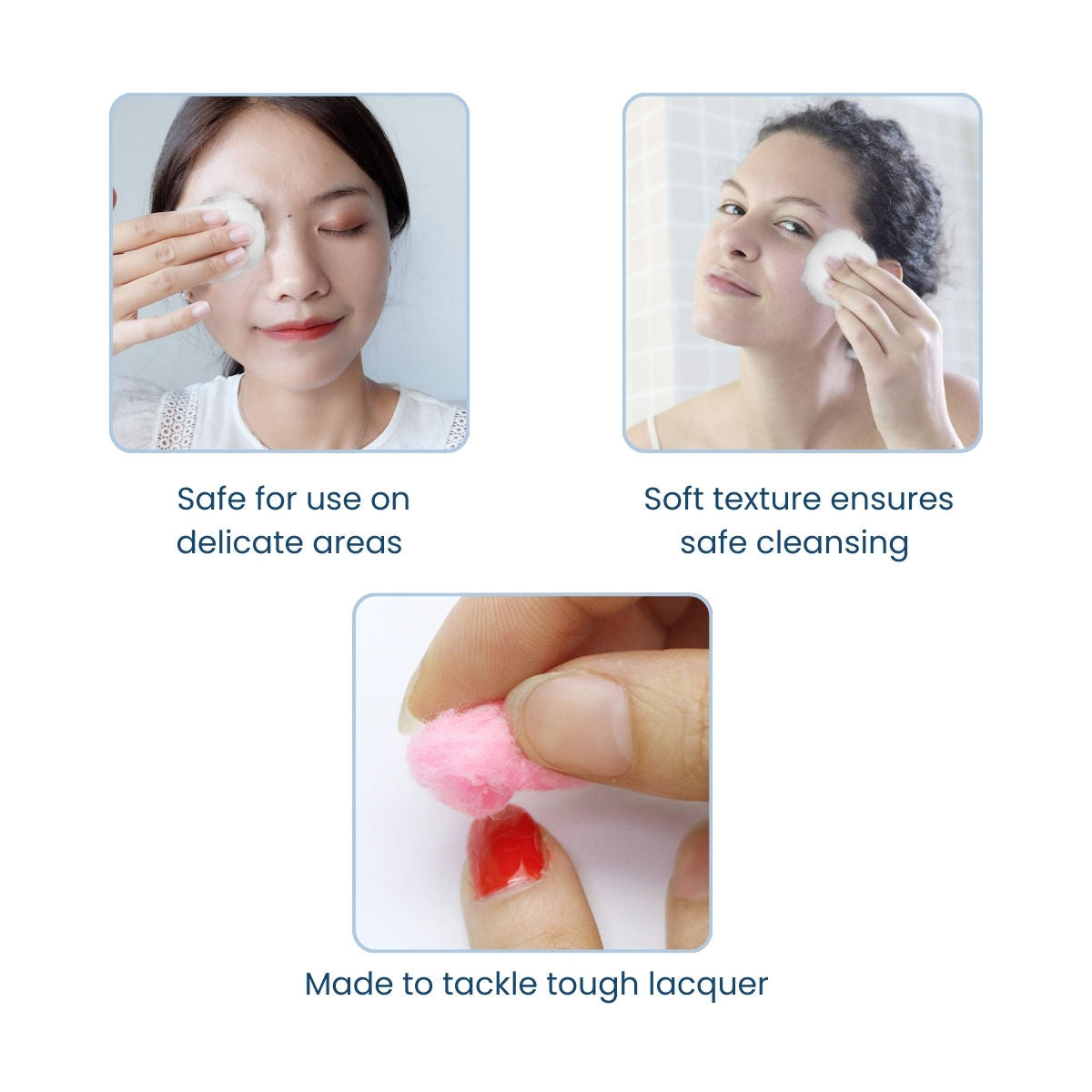 Cotton Balls For Makeup & Nail Paint Removal Face Cleaning Multicoloured Polish Remover Pads