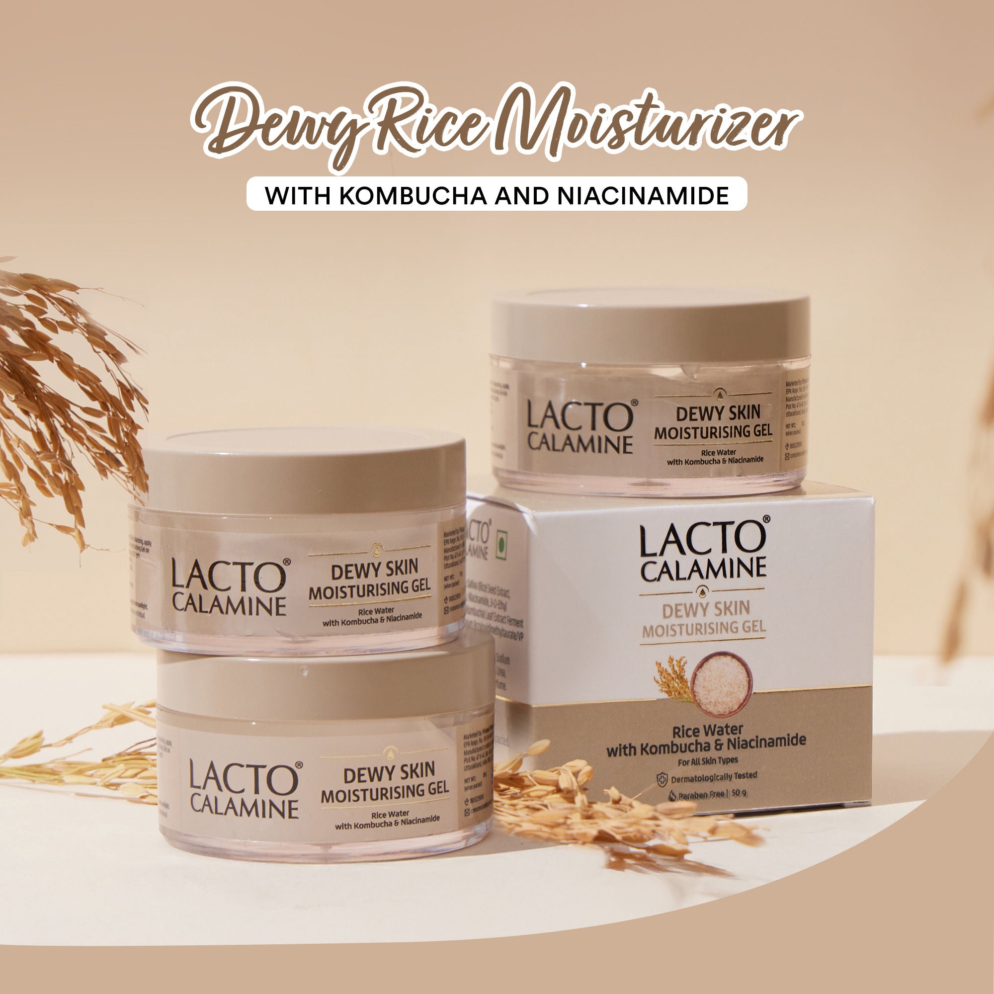 Dewy Rice Moisturizer for Face, Rice Water & Niacinamide, For Korean Glass Skin