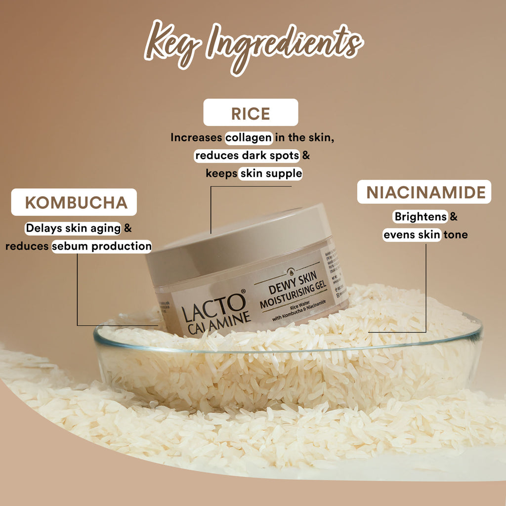Dewy Rice Moisturizer for Face, Rice Water & Niacinamide, For Korean Glass Skin