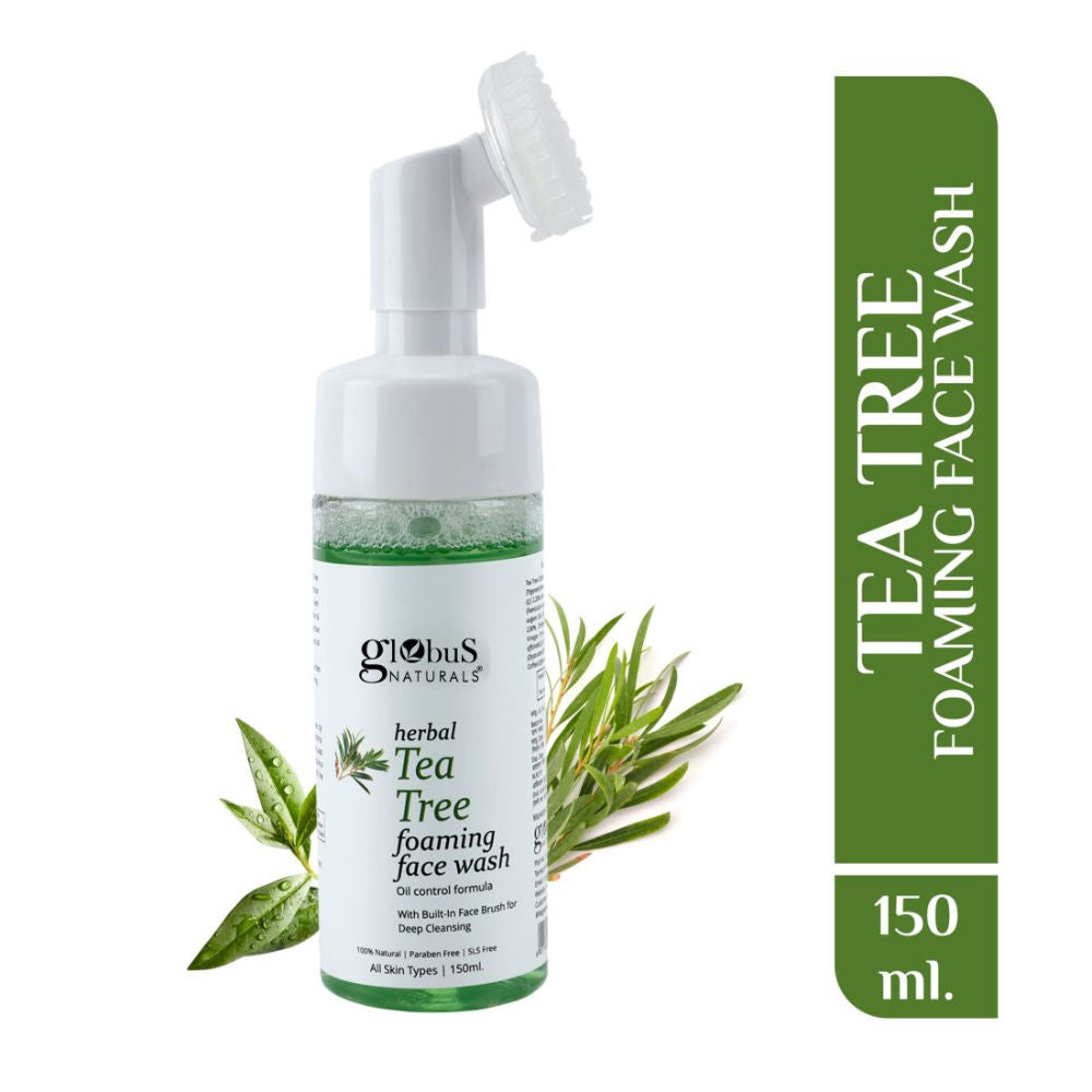 Herbal Tea Tree Acne Control Foaming Face Wash with Silicon Face Massage Brush