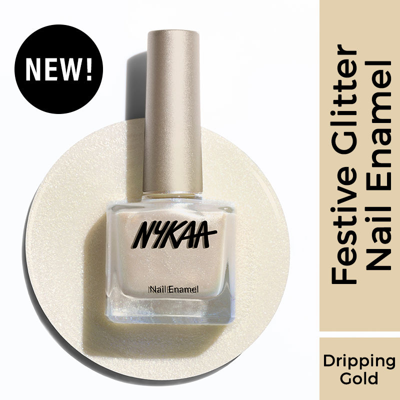 Nykaa Glitter Nail Enamel - Dripping Gold 461