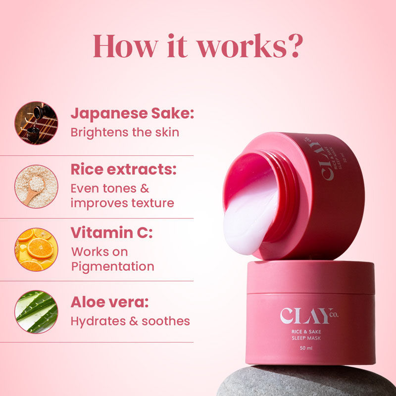 Rice & Sake Sleeping Mask Night Gel Cream With Vitamin C For Brightening & Hydration