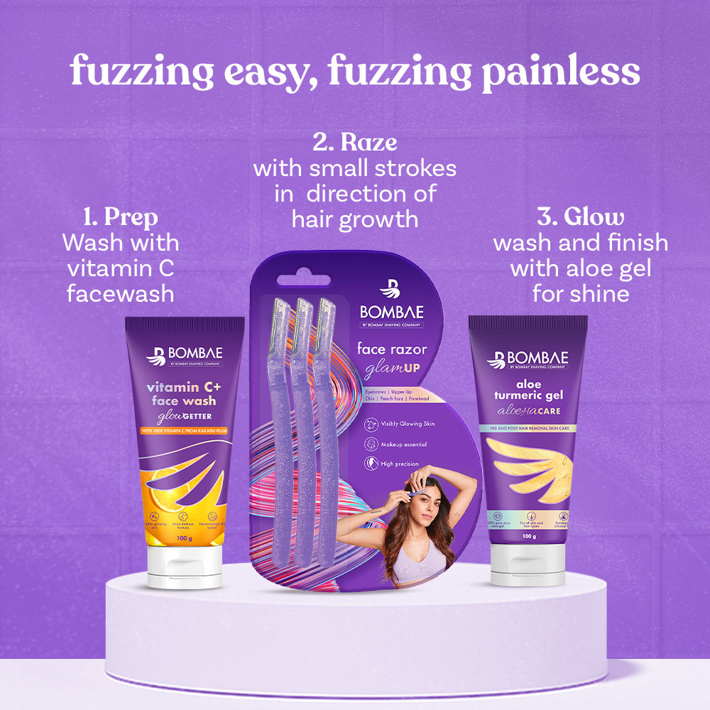 Bombae Glamup Beauty Razor Reusable & Painless Facial Razor