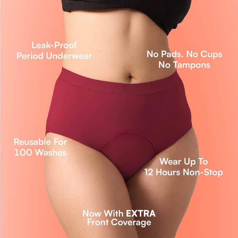 Cotton Period Panty For Girls & Women - Blush Red-S COLOUR(RHUBARB)