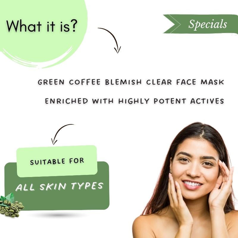 De Tan Face Pack For Pigmentation, Glowing Skin For Women With Green Coffee
