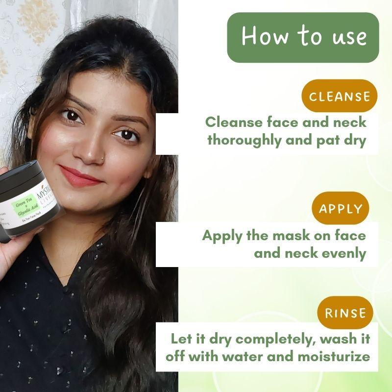 De Tan Face Pack For Oily & Acne Skin, Balances Oil & Sebum Green Tea & Glycolic Acid
