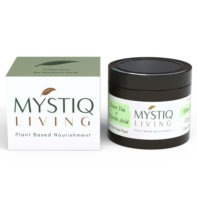 De Tan Face Pack For Oily & Acne Skin, Balances Oil & Sebum Green Tea & Glycolic Acid