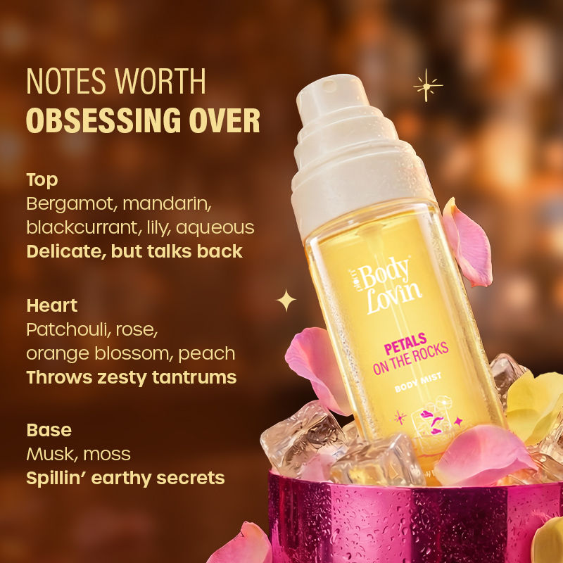 BodyLovin’ Petals On The Rocks Body Mist, Long-Lasting, Citrus Floral Fragrance
