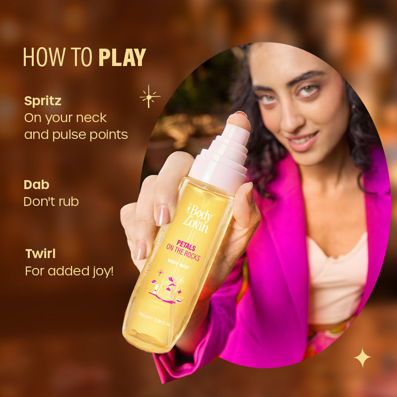 BodyLovin’ Petals On The Rocks Body Mist, Long-Lasting, Citrus Floral Fragrance