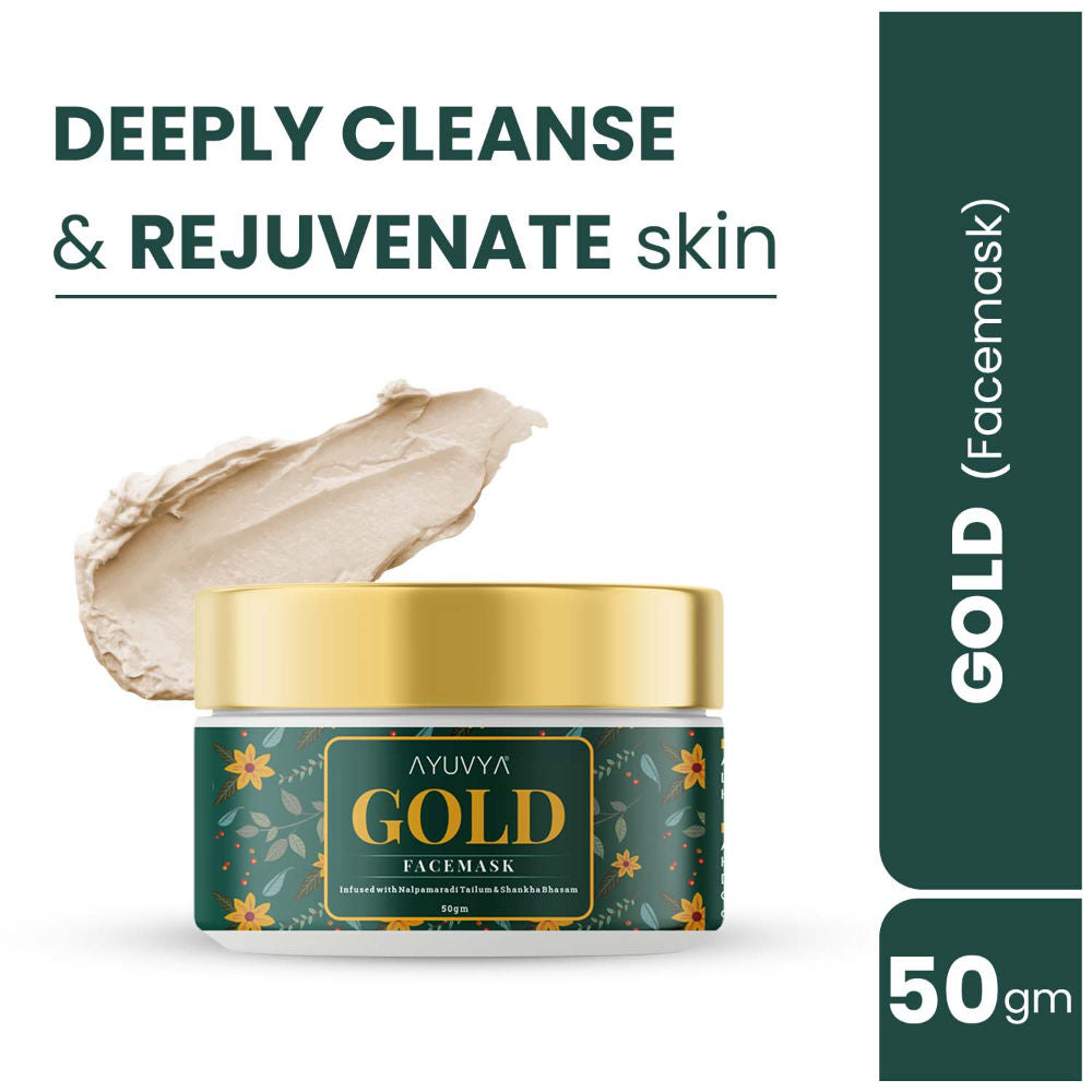 Gold Face Mask For Glowing Skin, Acne Reduction & Dead Skin Cell Removal For All Skin Type