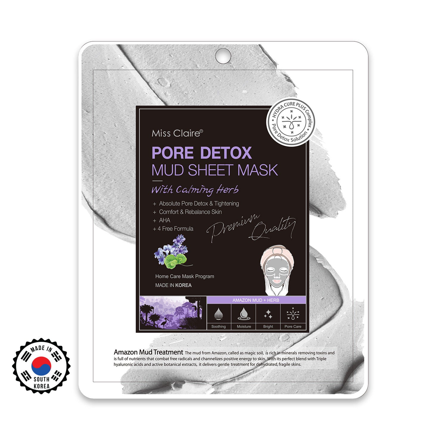 Pore Detox Mud Sheet Mask With Calming Herb