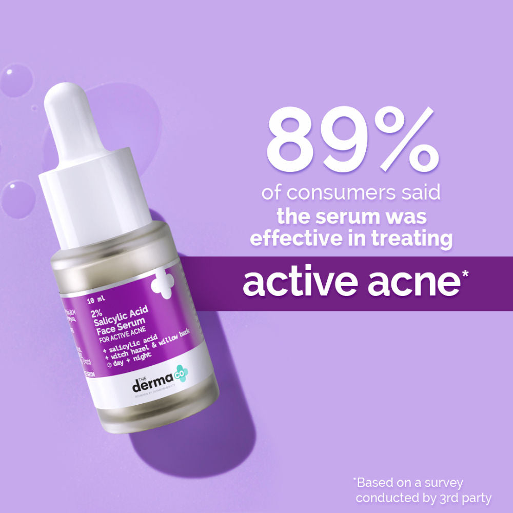 2% Salicylic Acid Serum With Witch Hazel & Willow Bark For Active Acne Day+Night