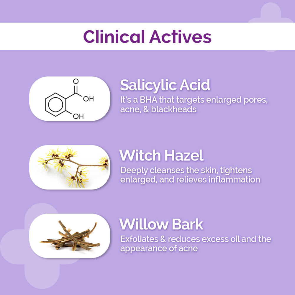 2% Salicylic Acid Serum With Witch Hazel & Willow Bark For Active Acne Day+Night