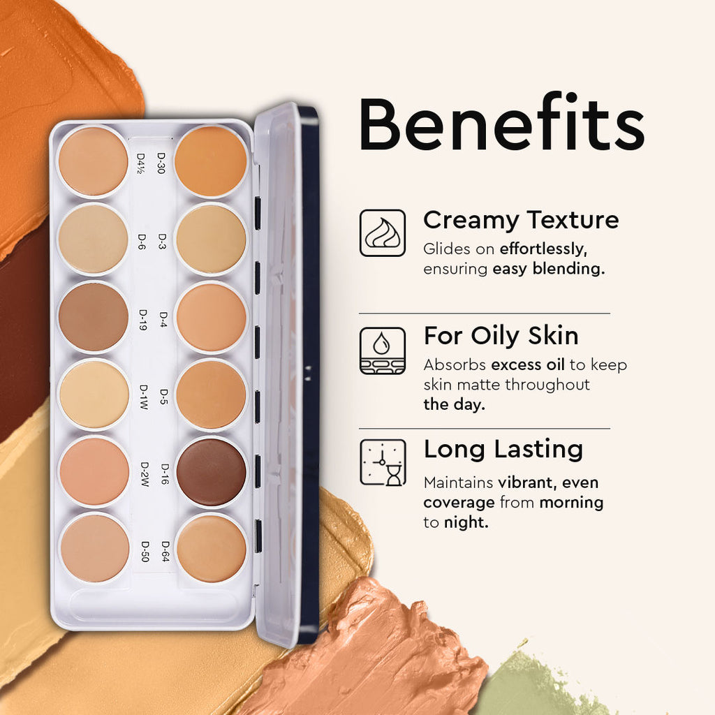 Ultra HD 12 in 1 Camouflage Concealer Corrector Dermashield Cream Base Makeup Palette