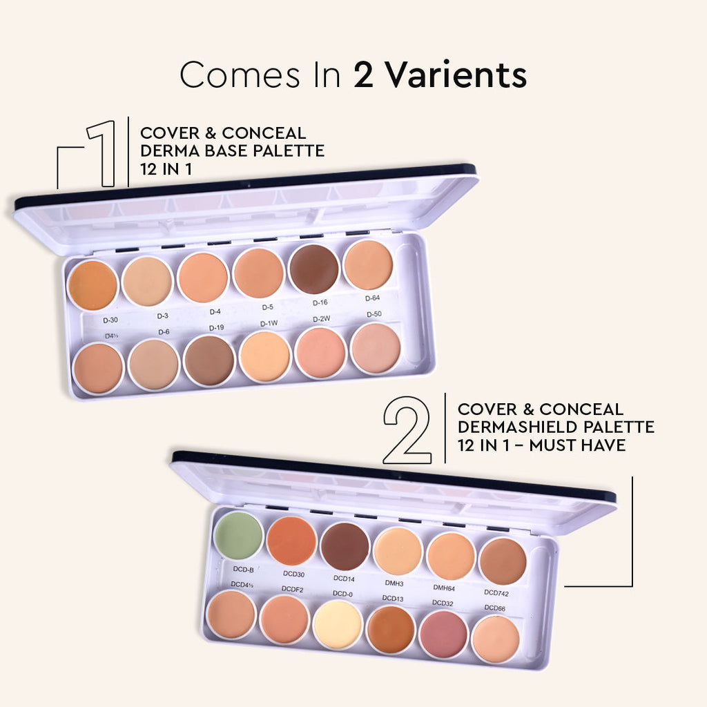 Ultra HD 12 in 1 Camouflage Concealer Corrector Dermashield Cream Base Makeup Palette