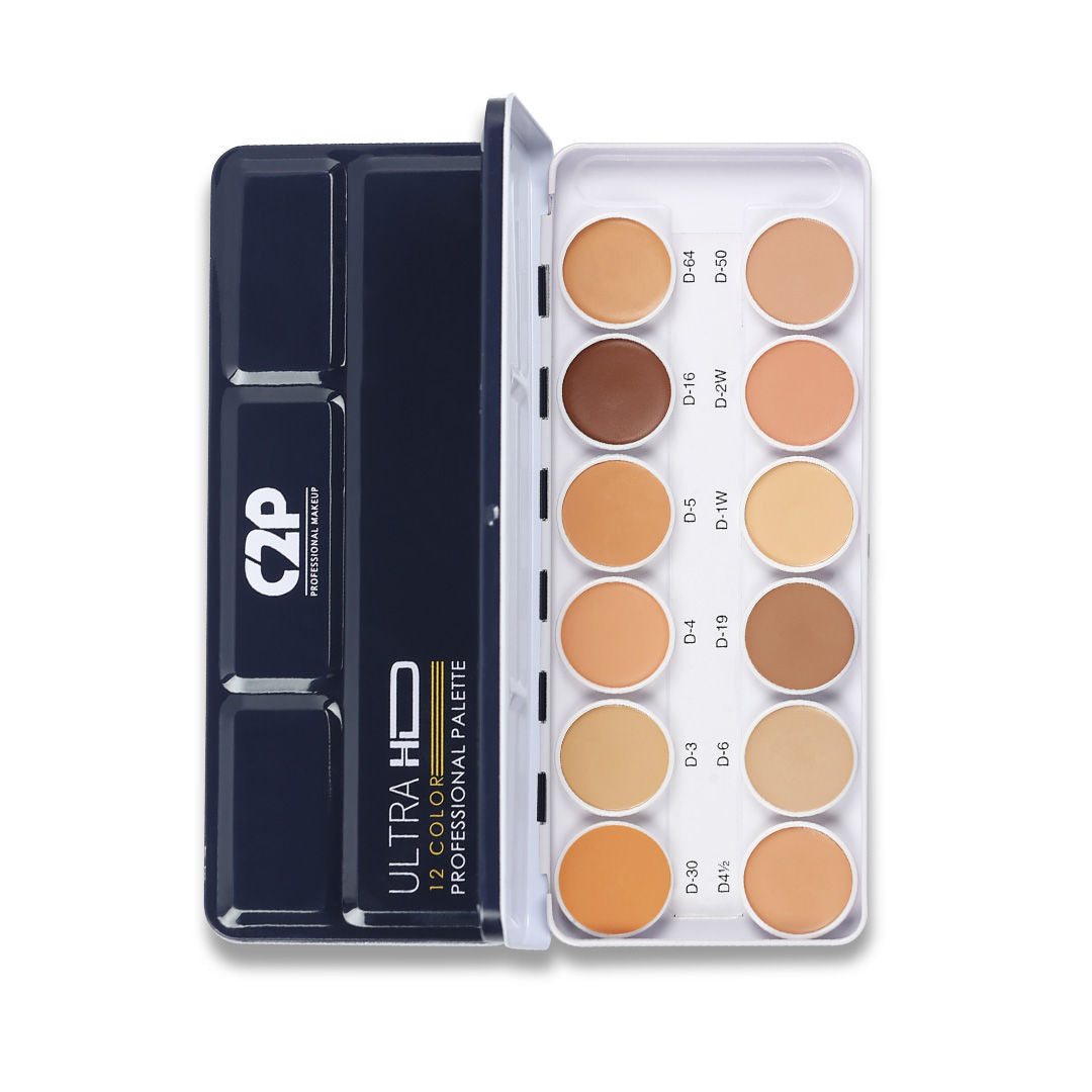 Ultra HD 12 in 1 Camouflage Concealer Corrector Dermashield Cream Base Makeup Palette