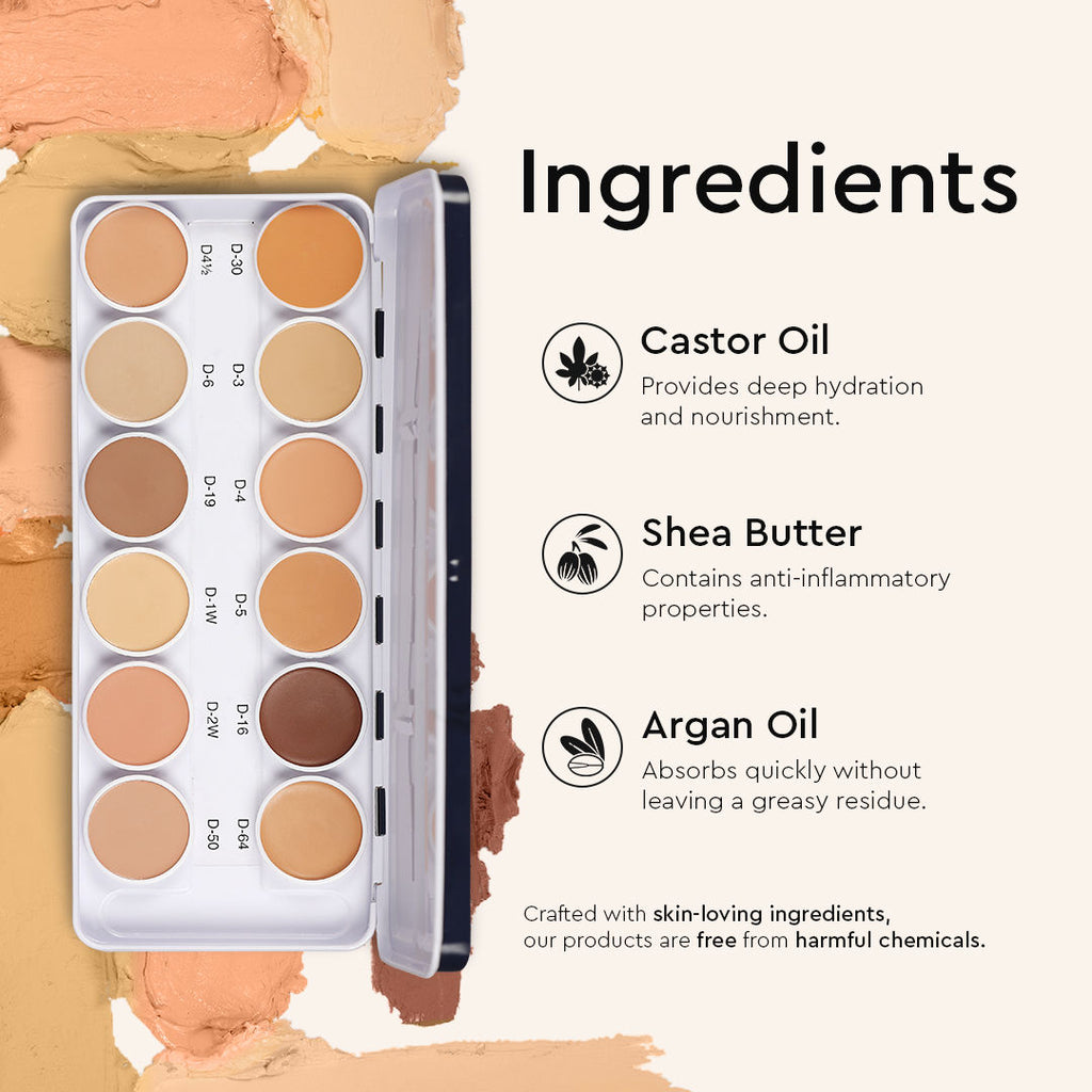 Ultra HD 12 in 1 Camouflage Concealer Corrector Supraemeshield Cream Base Makeup Palette