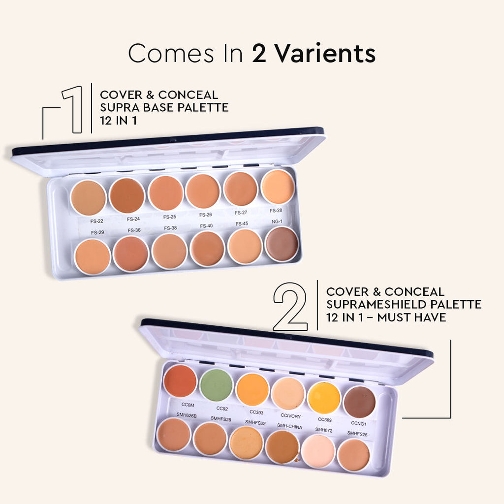 Ultra HD 12 in 1 Camouflage Concealer Corrector Supraemeshield Cream Base Makeup Palette