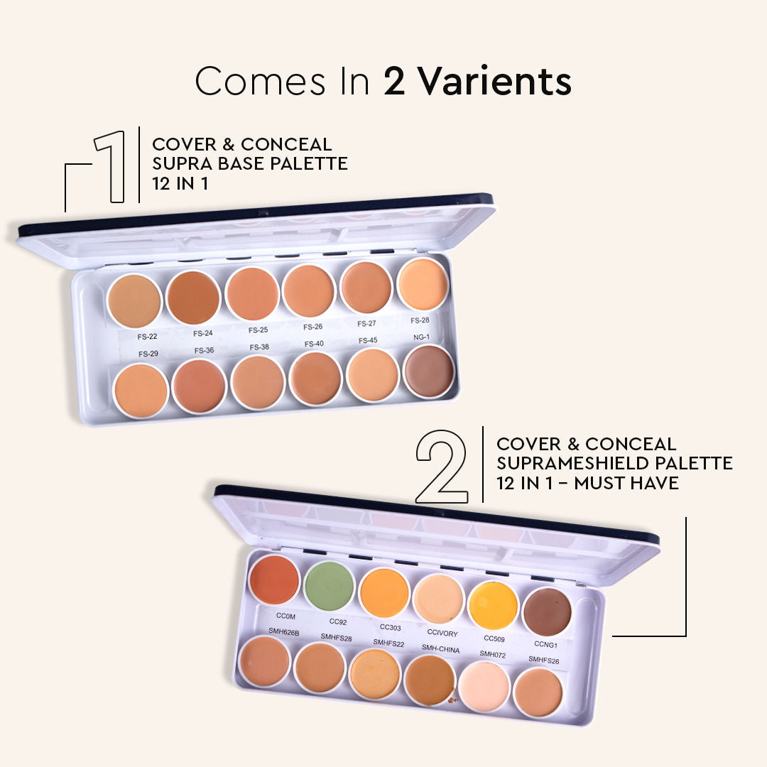 Ultra HD 12 in 1 Camouflage Concealer Corrector Supraemeshield Cream Base Makeup Palette