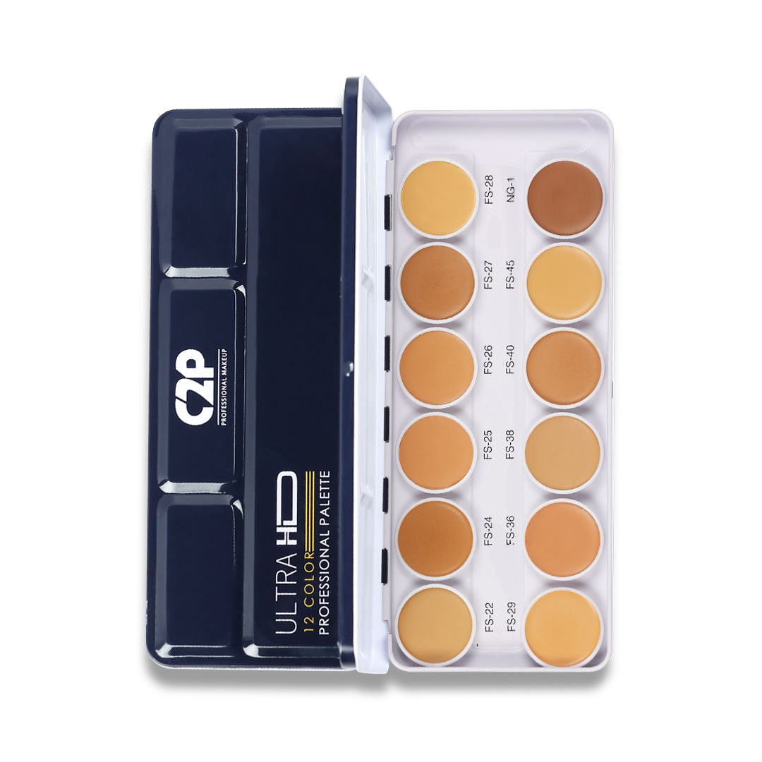 Ultra HD 12 in 1 Camouflage Concealer Corrector Supraemeshield Cream Base Makeup Palette