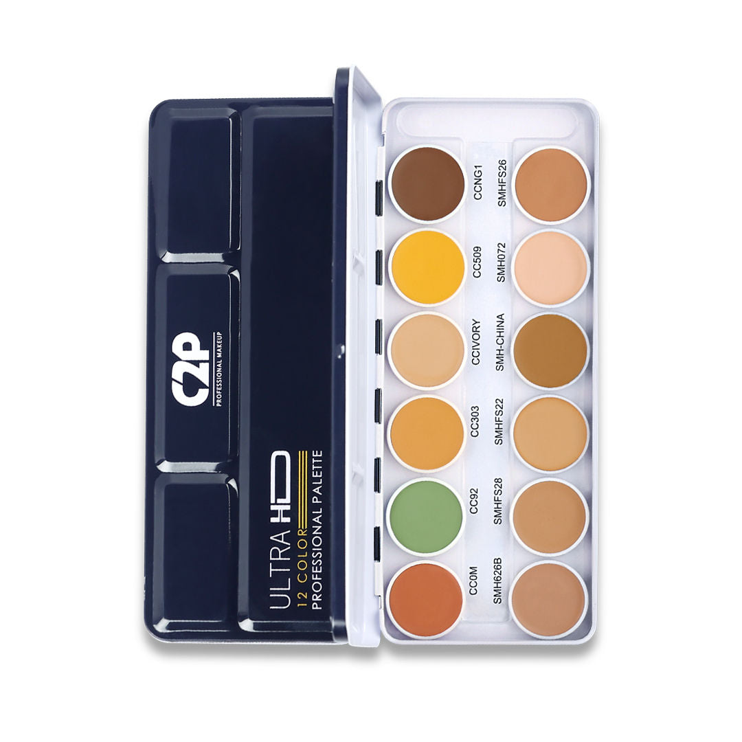 Ultra HD 12 in 1 Camouflage Concealer Corrector Supraemeshield Must Have Makeup Palette