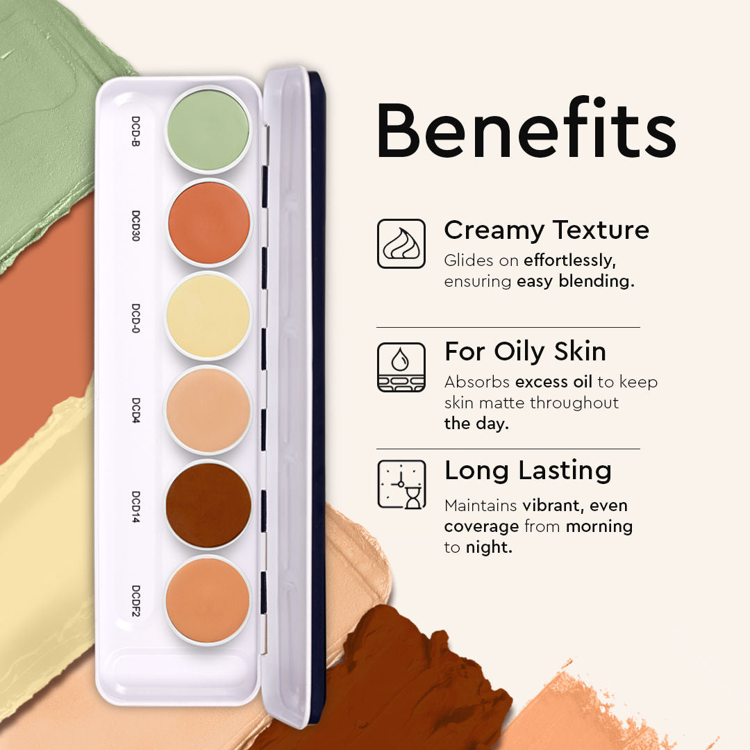 Ultra HD 6 in 1 Camouflage Color Corrector Foundation Dermashield Makeup Palette