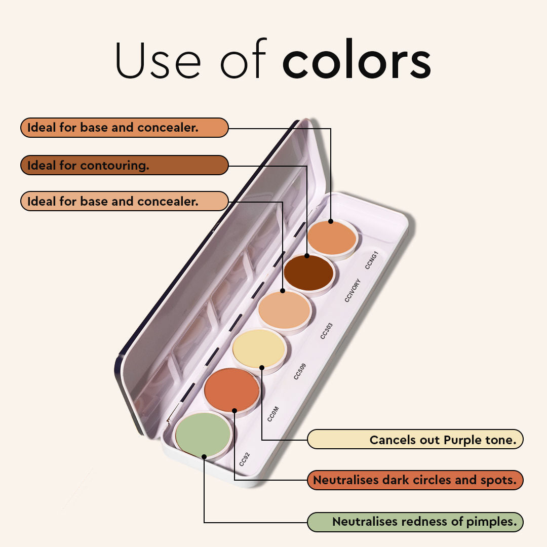 Ultra HD 6 in 1 Camouflage Color Corrector Foundation Dermashield Makeup Palette