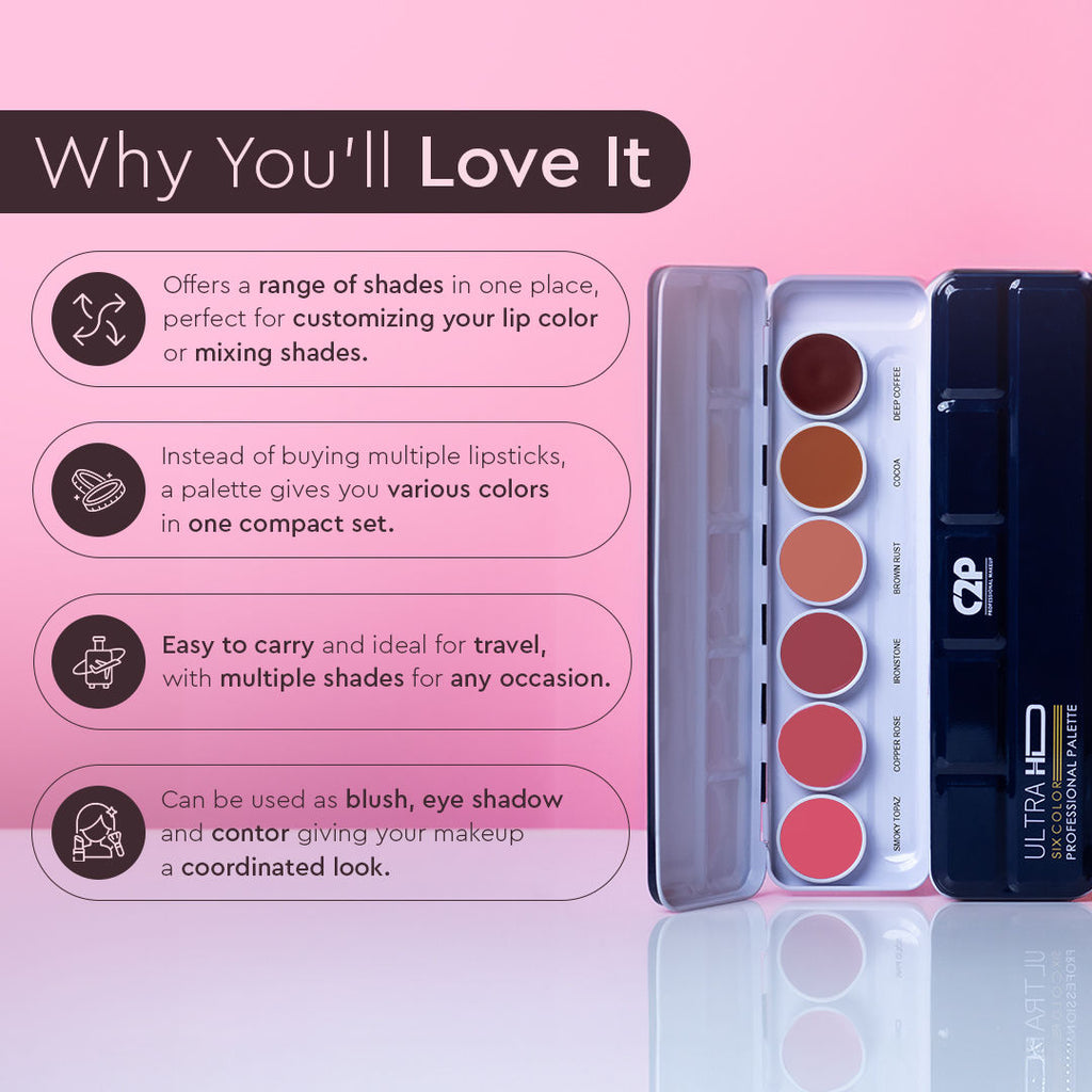 Studio Lip Spectrum 6 Color Cream Lipstick Palette