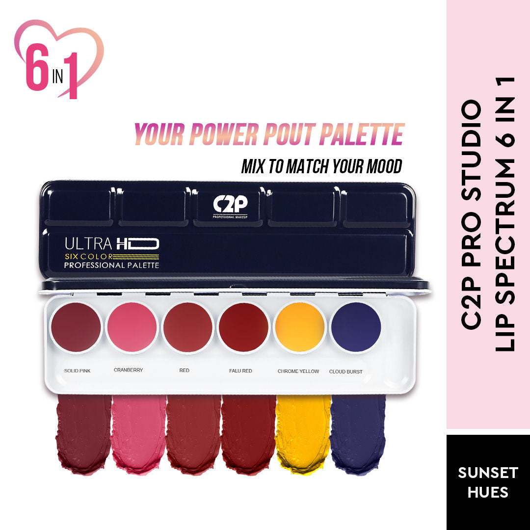 Studio Lip Spectrum 6 Color Cream Lipstick Palette - Sunset Hues