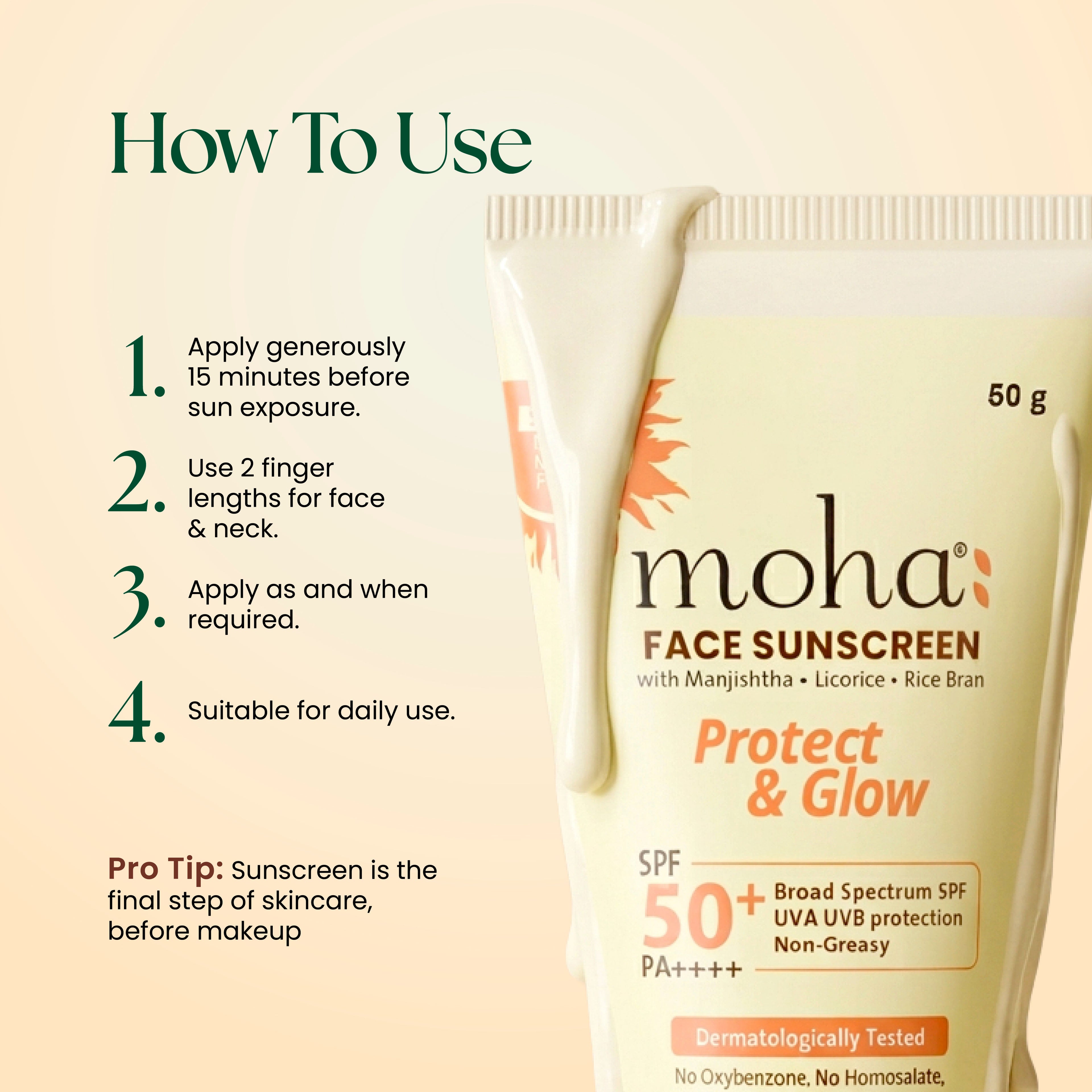 Face Sunscreen SPF 50+ PA++++ Photostable New Gen Filters