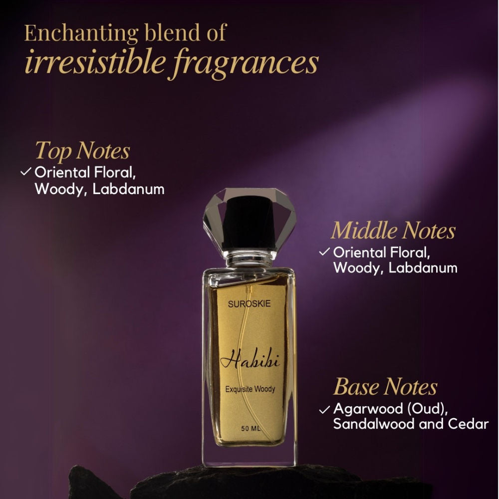 Habibi Eau De Parfum Floral & Woody Long-Lasting Unisex Fragrance