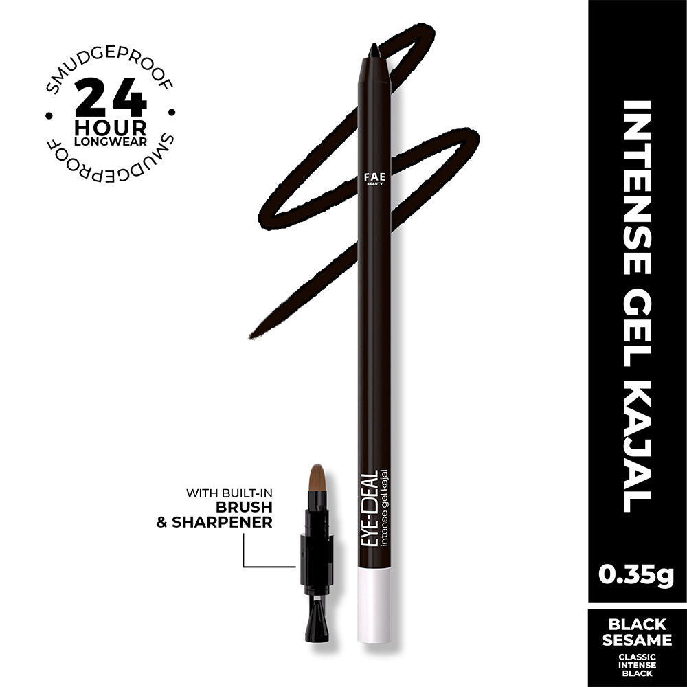 Eye-Deal Kajal - 24Hr Waterproof, Smudge-Proof with in-built Sharpener - Black Sesame