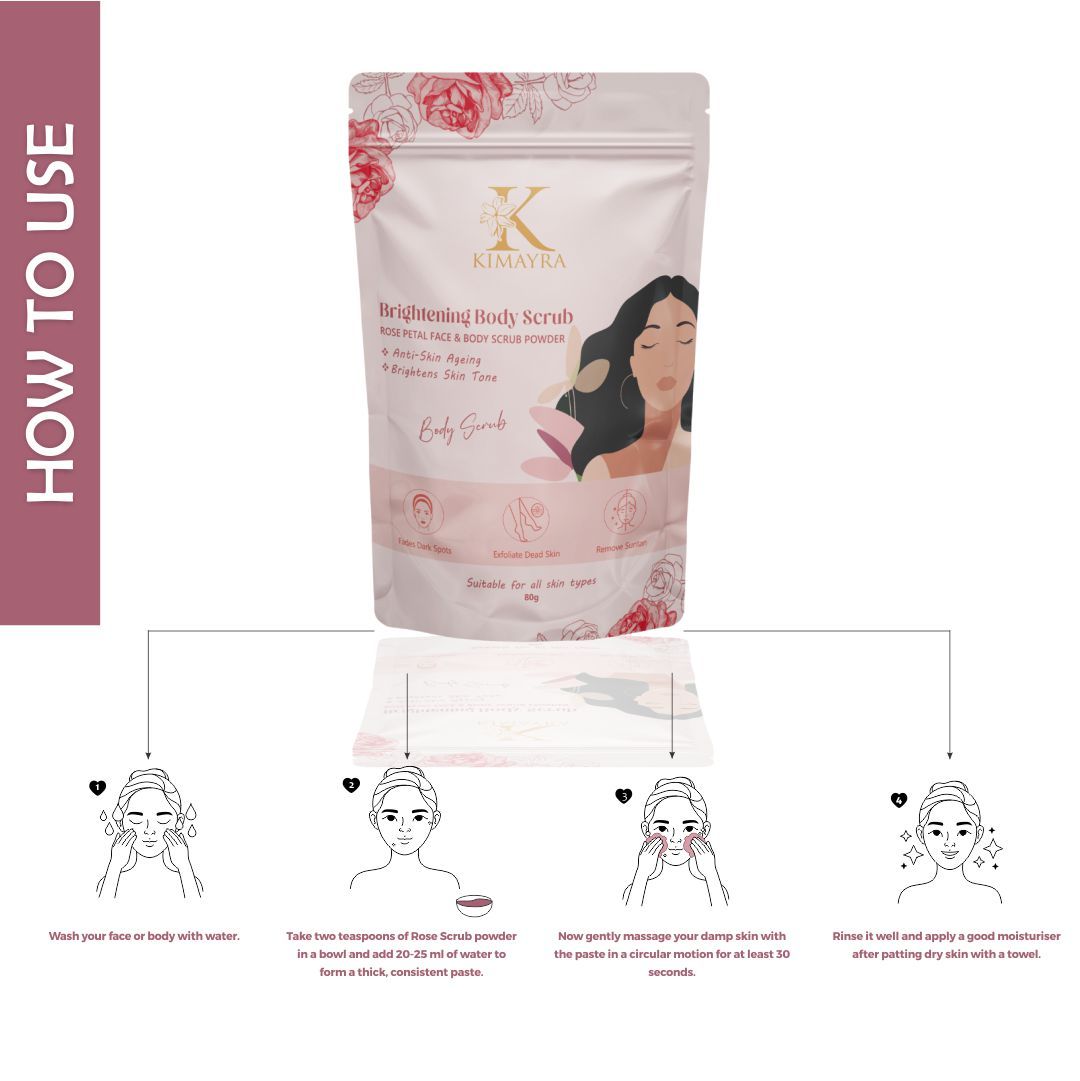 Natural Rose Petal Face & Body Scrub Powder
