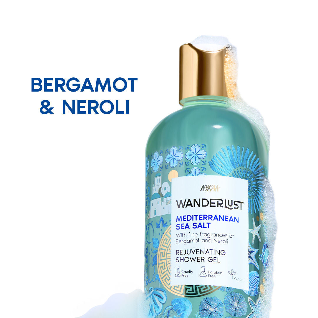 Nykaa Wanderlust Japanese Cherry Blossom Hydrating Shower Gel With Red Berry & Orchid - Mediterranean Sea Salt