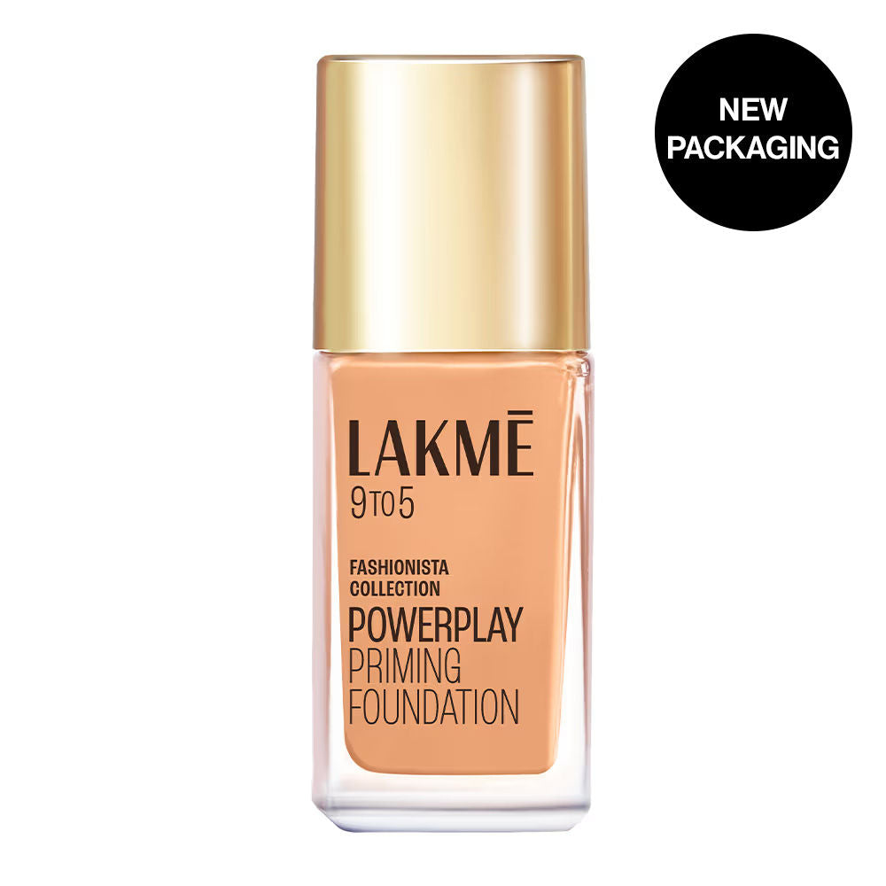 9 To 5 Powerplay Priming Foundation, Built In Primer, Long-Lasting, SPF 20 - W180 Warm Natural
