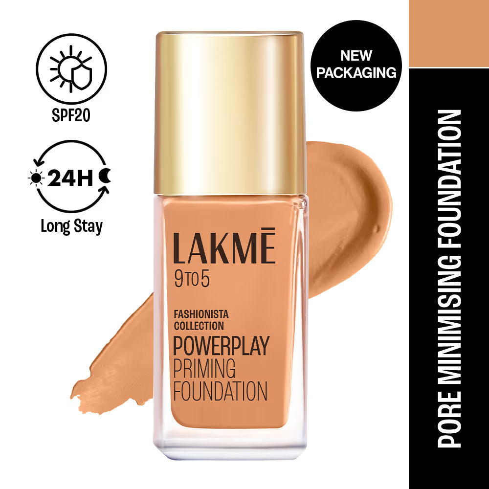 9 To 5 Powerplay Priming Foundation, Built In Primer, Long-Lasting, SPF 20 - C300 Cool Cinnamon