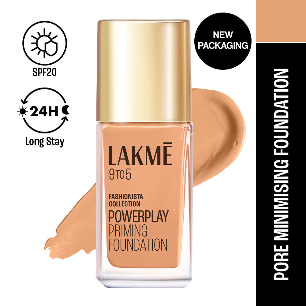 9 To 5 Powerplay Priming Foundation, Built In Primer, Long-Lasting, SPF 20 - W240 Warm Beige