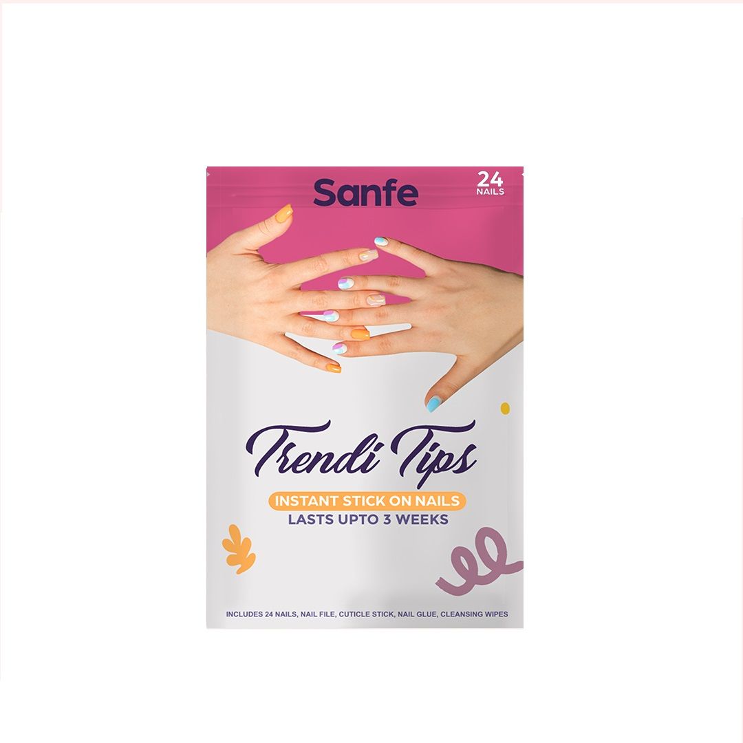 Instant Stick On Nails - Purple Chrome 24 Reusable Artificial Fake Nails Light Salon Look