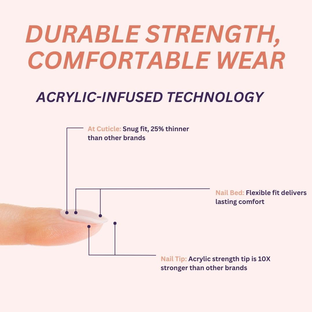Instant Stick On Nails - Violet Chrome 24 Reusable Artificial Fake Nail Salon Look
