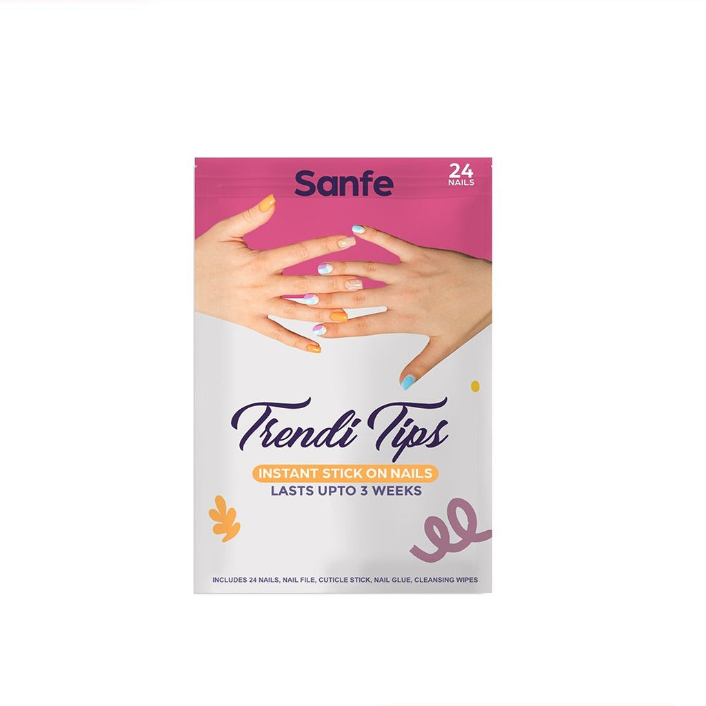 Instant Stick On Nails - Violet Chrome 24 Reusable Artificial Fake Nail Salon Look