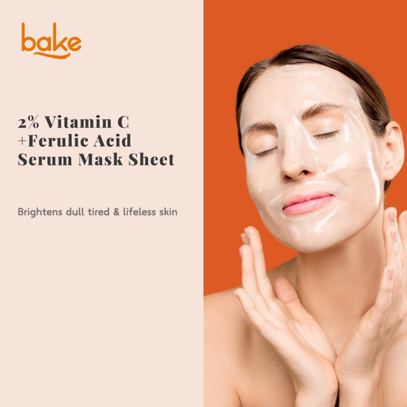 2% Vitamin C + Ferulic Acid Serum Sheet Mask For Glowing & Brightening Skin