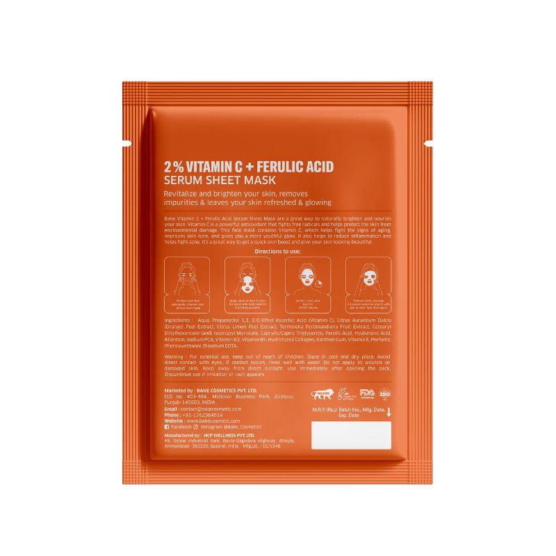 2% Vitamin C + Ferulic Acid Serum Sheet Mask For Glowing & Brightening Skin