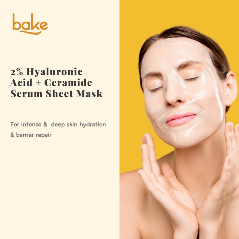 2% Hyaluronic Acid + Ceramide Serum Sheet Mask for Skin Hydration & Glowing Skin