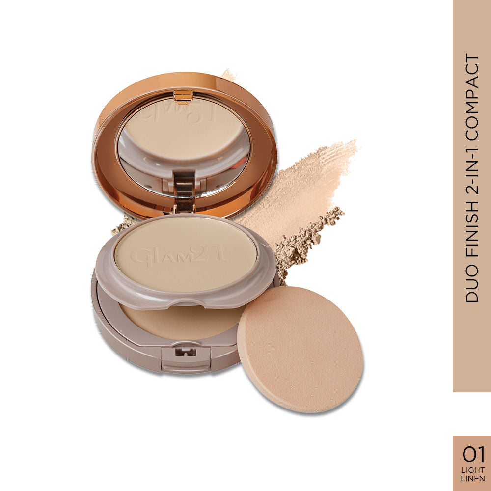 Duo Finish Bright Skin Compact Powder - Light Linen