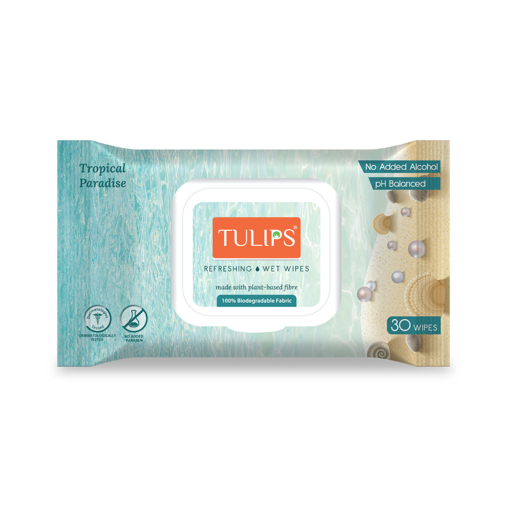 Refreshing Wet Wipes In Lid Pack - Tropical Paradise