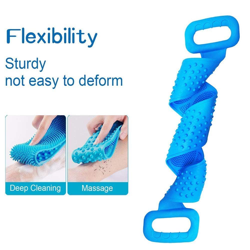 Back Scrubber Belt Cleaning Exfoliating Bath Brush (Color & Design May Vary)